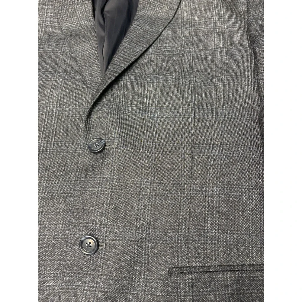 Jos. A. Bank Travelers Collection Blazer‎ Mens 39R Silk Wool Blue Grey Plaid
